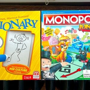 Monopoly junior and Pictionary - family game night bundle!